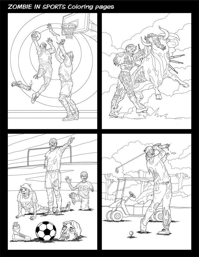 Sports-Zombie coloring page