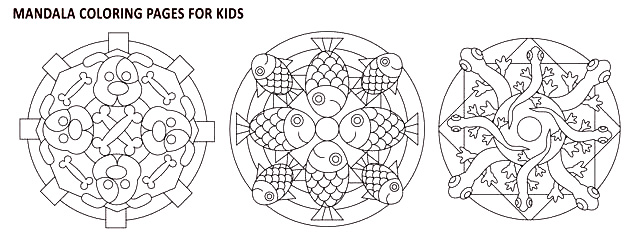 MANDALA COLORING PAGES FOR KIDS